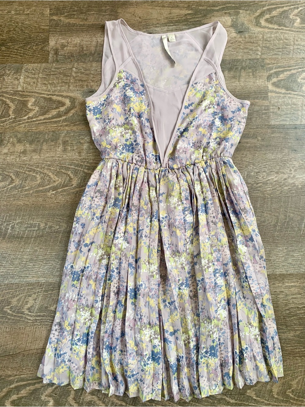 Sleeveless Fairy Lauren Conrad Floral Pleated Midi Dress - Lavender Multi